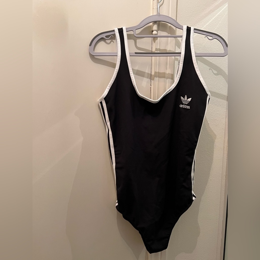Adidas Women’s 3 Stripes Black Bodysuit Size XL